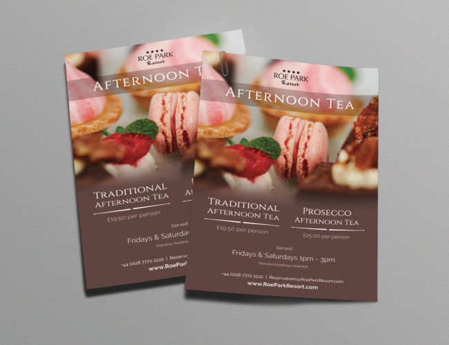 Roe Park Afternoon Tea A5 Flyer