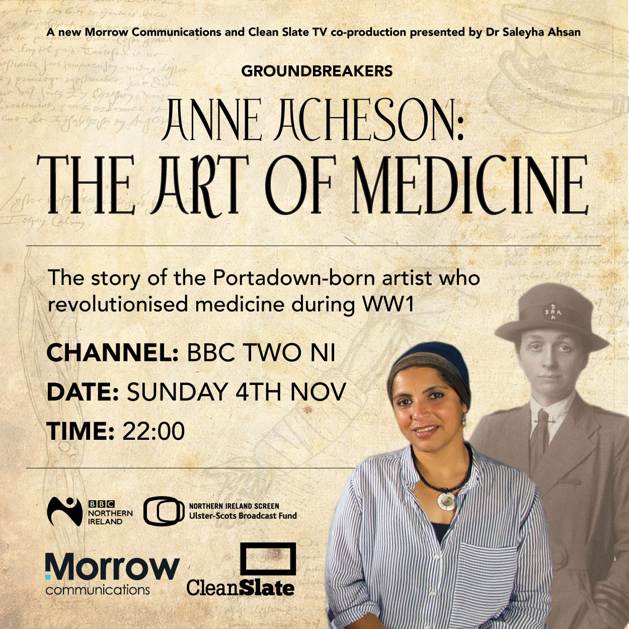 Ground Breakers - Anne Acheson: The Art of Medicine. BBC TWO NI, Sunday 4th November at 10pm