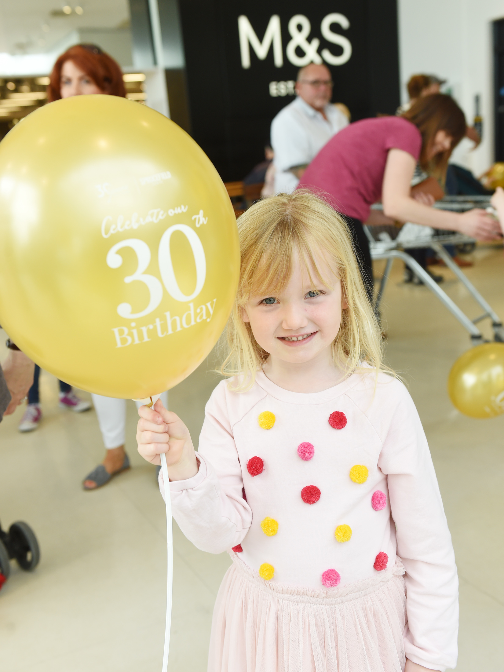 Pictured is Lara McCue, 4 from Moira celebrating Sprucefield’s 30th Birthday.