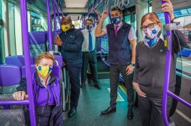 Translink Staff wearing face coverings on Glider