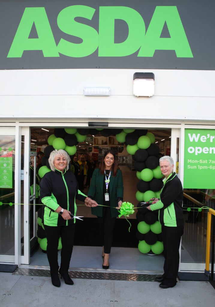 Cutting the ribbon at the new ASDA store in Downpatrick