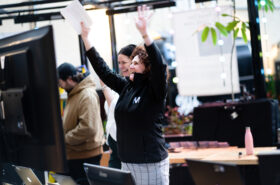 Morrow Team Member celebrating