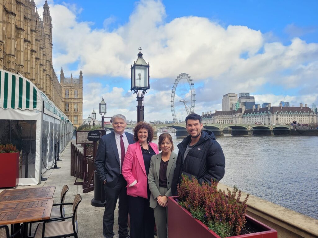 Morrows Team outside the House of Commons in London