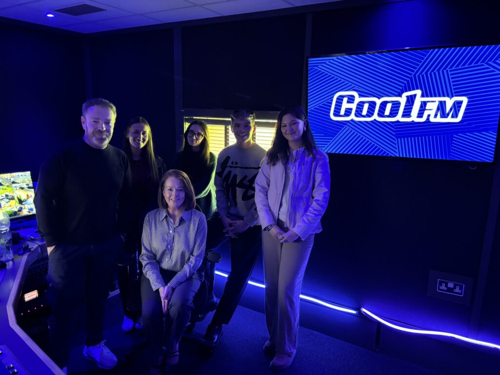 Sinead and the Morrows Team at a Cool FM Studio Tour