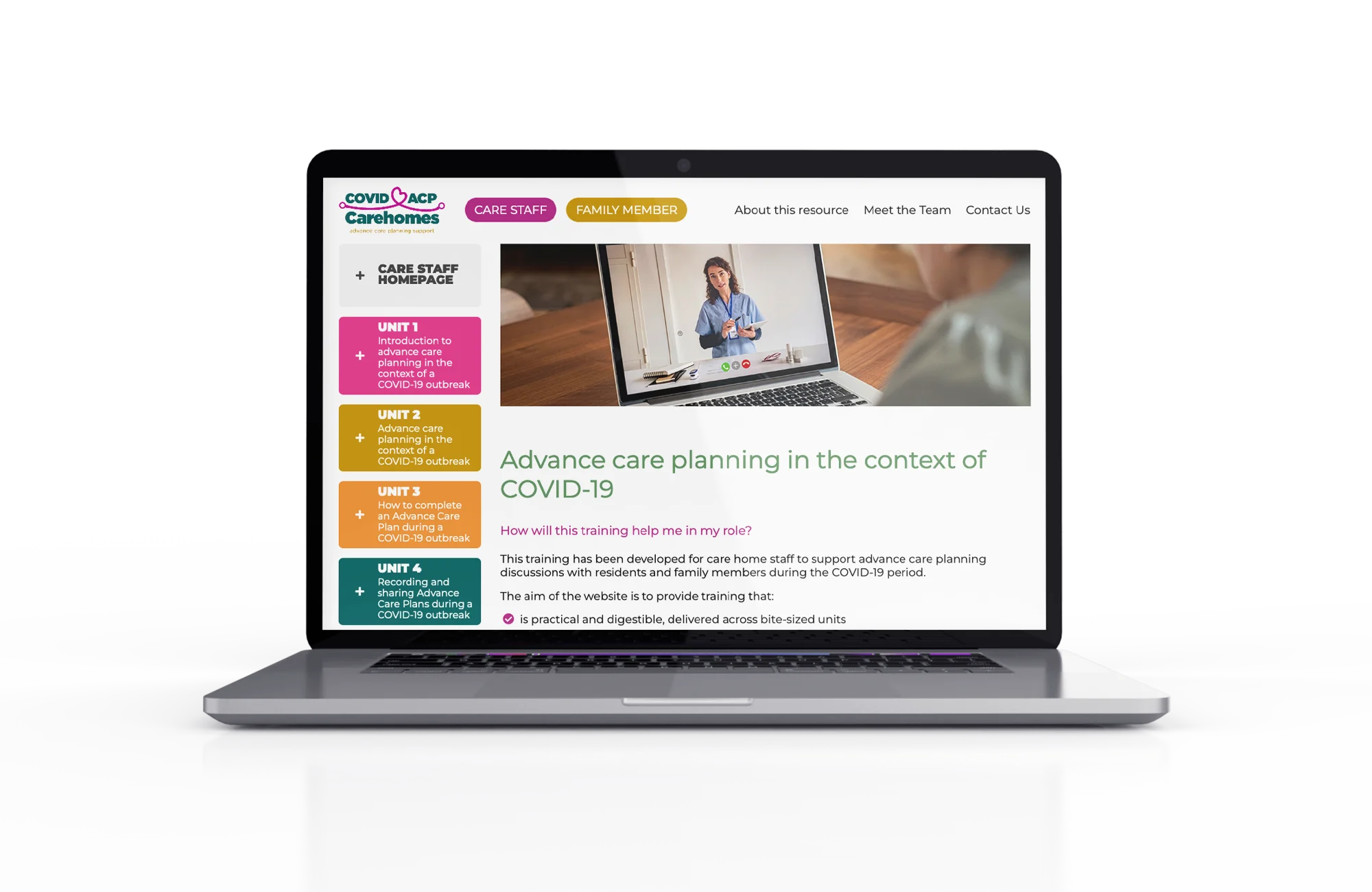 CovidACPCarehomes – Laptop View 2
