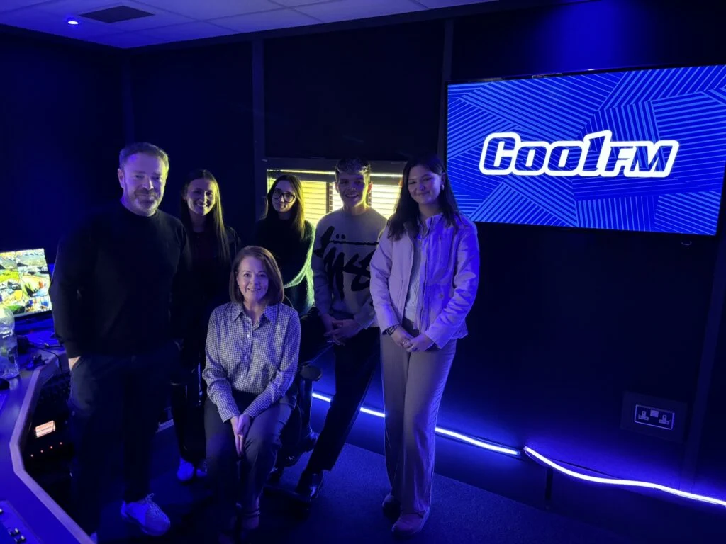 Sinead and the Morrows Team at a Cool FM Studio Tour